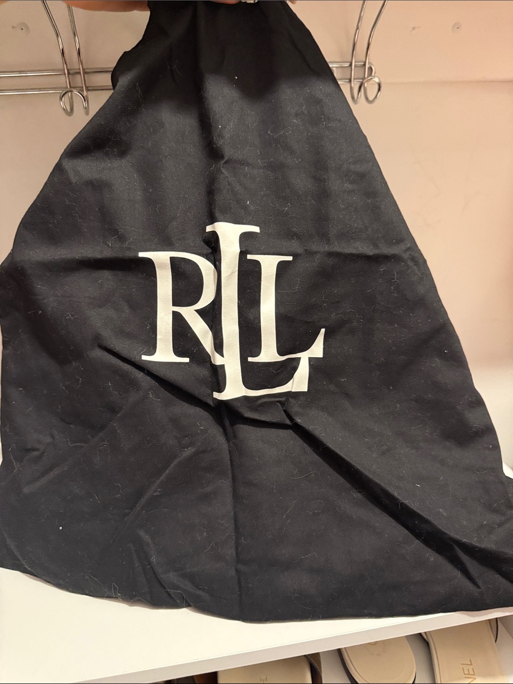 Ralph Lauren Black Pearl-Stud Drawstring Bucket Bag - Picture 6 of 10